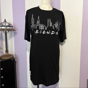 Friends Black Nightgown Short Sleeve Sleep Shirt Women’s Jr XS